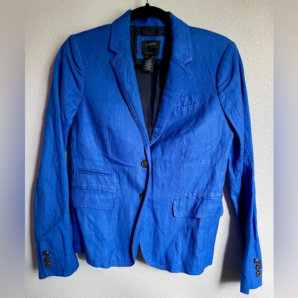 J. Crew Schoolboy Two-Button Long Sleeve Lined Blue Blazer Jacket 4